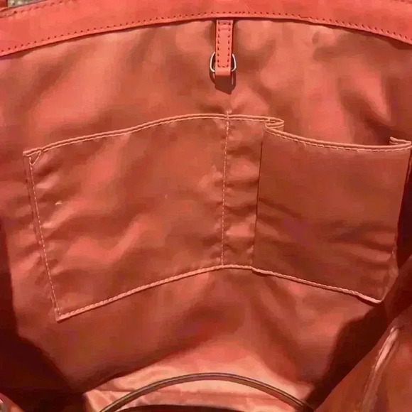 PENDING Coach Audrey OP ART Coral Peach Patent Leather Tote Shoulder Handbag - Picture 13 of 16